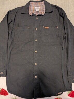 Carhartt S296 Black Classic Canvas Shirt Jacket Vintage Medium